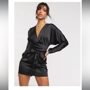 ASOS long sleeve satin dress